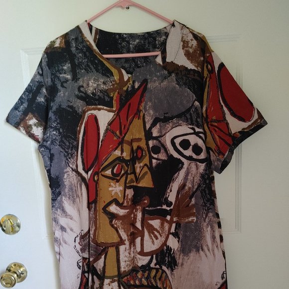 FT Cayans Abstract Print Shirt Dress - Picture 1 of 5